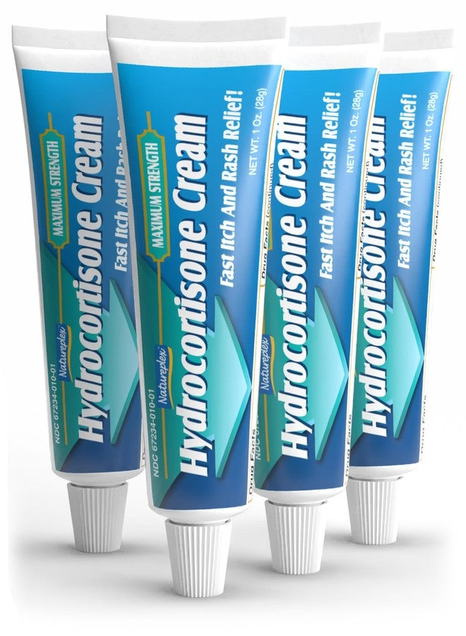 Natureplex Hydrocortisone 1% Cream 1.0 Oz (Pack of 4) – Anti-Itch Maximum Strength, Relief for Hives, Rash, Mosquito/Bug Bites, Eczema, Psoriasis, and Poison Ivy – Topical Ointment – Made in USA - Image 1